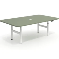 Mesa de Reuniones Elevable Erghos Core estructura blanca canto curvo