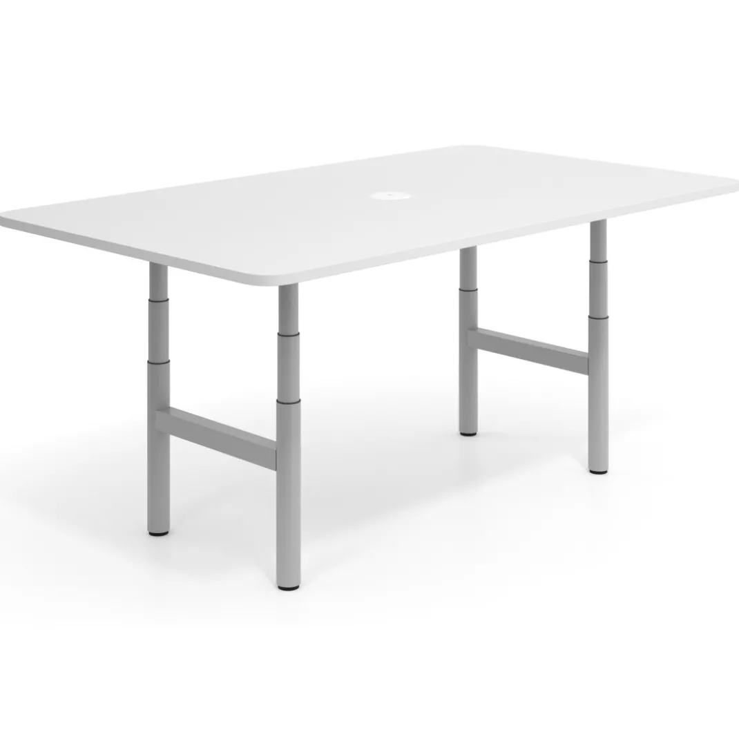 Mesa de Reuniones Elevable Erghos Core estructura aluminio canto curvo