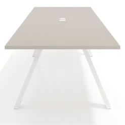 Mesa de reuniones rectangular UvePro fondo 100cm, estructura blanca