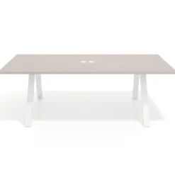 Mesa de reuniones rectangular UvePro fondo 100cm, estructura blanca