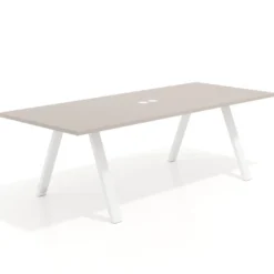 Mesa de reuniones rectangular UvePro fondo 100cm, estructura blanca