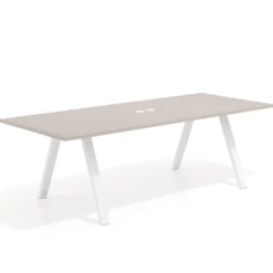 Mesa de reuniones rectangular UvePro fondo 100cm, estructura blanca