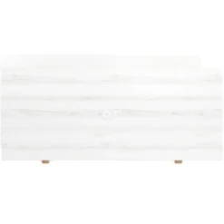 Mesa de reuniones rectangular UvePro fondo 100cm, estructura blanca, patas de madera