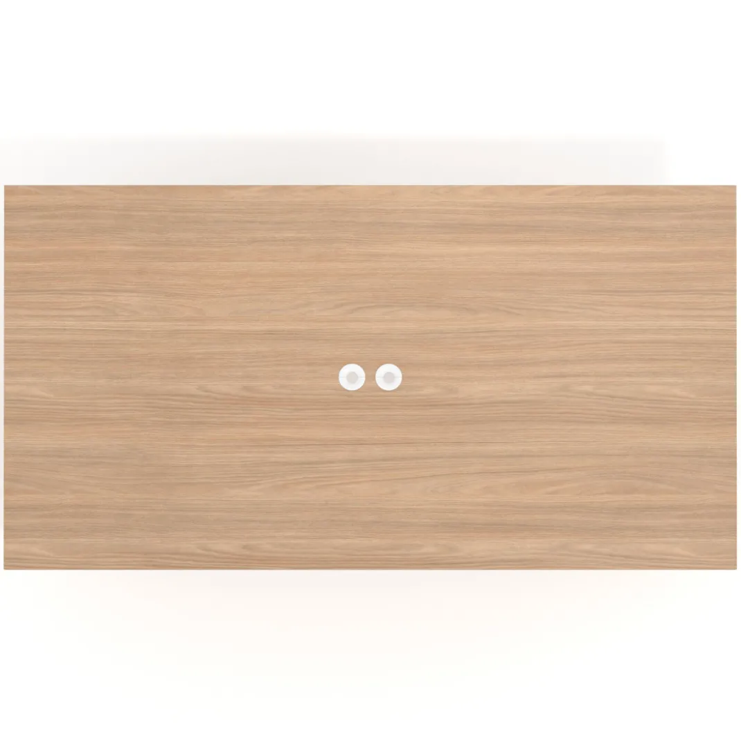 Mesa de reuniones rectangular UvePro fondo 126, patas interior, estructura blanca