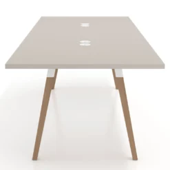Mesa de reuniones rectangular Arki, gran formato, patas de madera