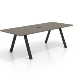 Mesa de reuniones rectangular UvePro fondo 100cm, estructura negra