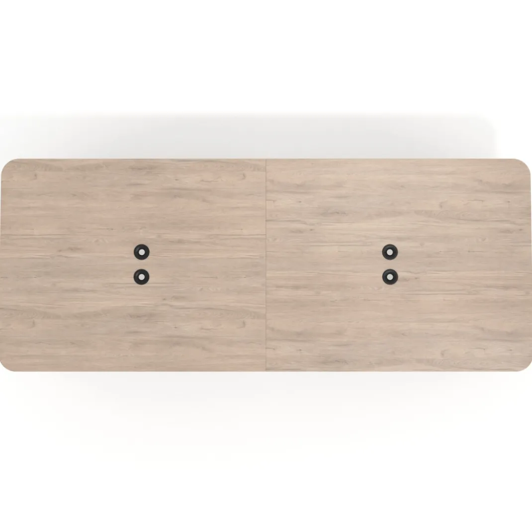 Mesa de reuniones Tekno doble, fondo 120, patas aluminio inyectado, estructura cromada