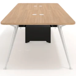 Mesa de reuniones Tekno doble, fondo 120, patas aluminio inyectado, estructura negra