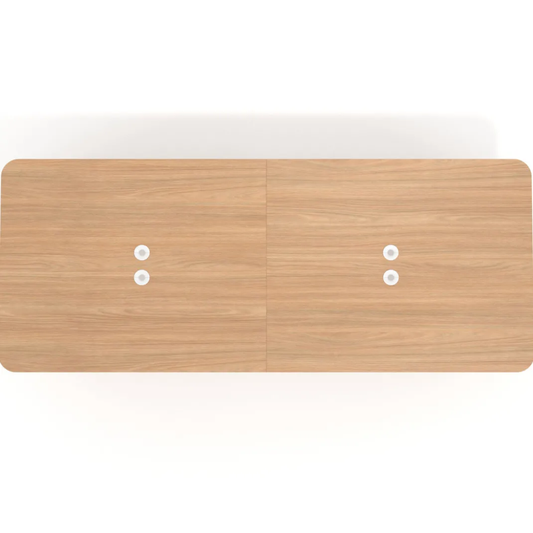 Mesa de reuniones Tekno doble, fondo 120, patas aluminio inyectado, estructura negra