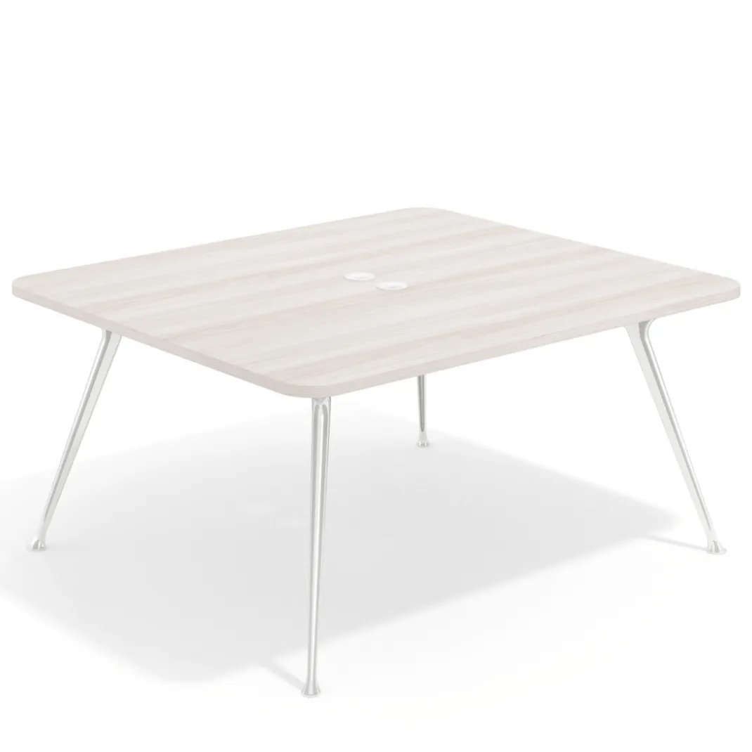 Mesa de reuniones Tekno fondo 140, patas aluminio inyectado, estructura cromada