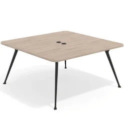 Mesa de reuniones Tekno, fondo 160, patas aluminio inyectado, estructura negra