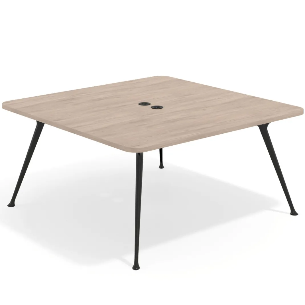Mesa de reuniones Tekno, fondo 160, patas aluminio inyectado, estructura negra