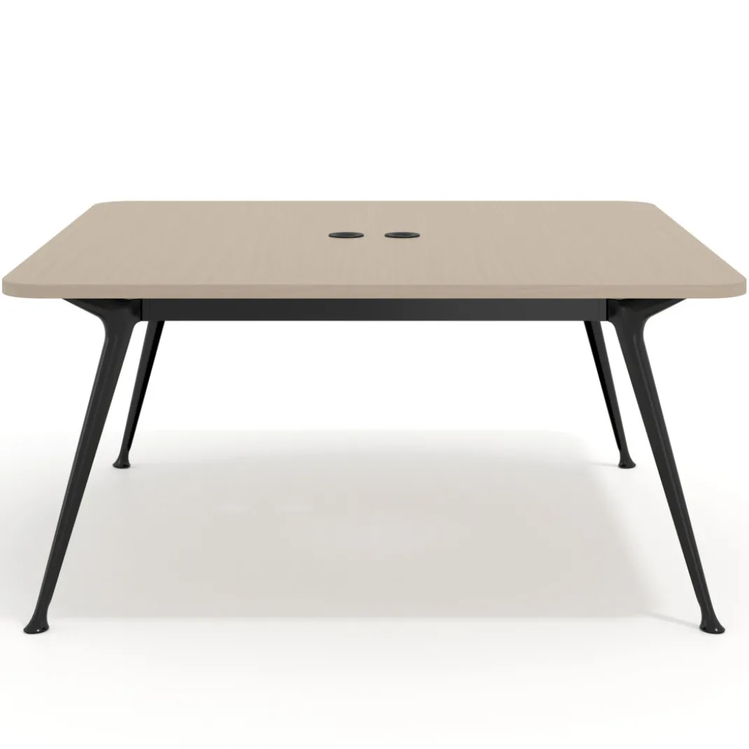 Mesa de reuniones Tekno, fondo 160, patas aluminio inyectado, estructura negra