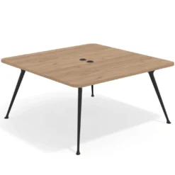 Mesa de reuniones Tekno, fondo 160, patas aluminio inyectado, estructura negra