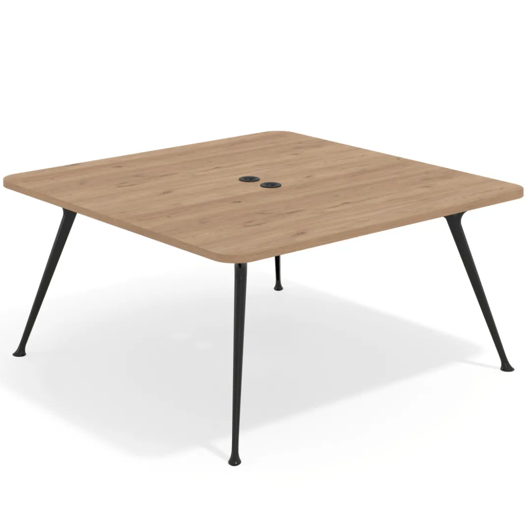 Mesa de reuniones Tekno, fondo 160, patas aluminio inyectado, estructura negra