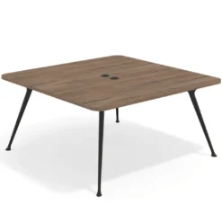 Mesa de reuniones Tekno, fondo 160, patas aluminio inyectado, estructura negra
