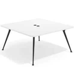 Mesa de reuniones Tekno, fondo 160, patas aluminio inyectado, estructura negra