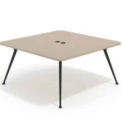 Mesa de reuniones Tekno, fondo 160, patas aluminio inyectado, estructura negra