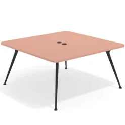 Mesa de reuniones Tekno, fondo 160, patas aluminio inyectado, estructura negra