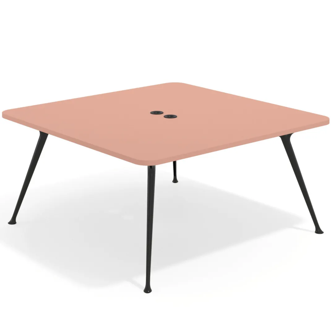 Mesa de reuniones Tekno, fondo 160, patas aluminio inyectado, estructura negra