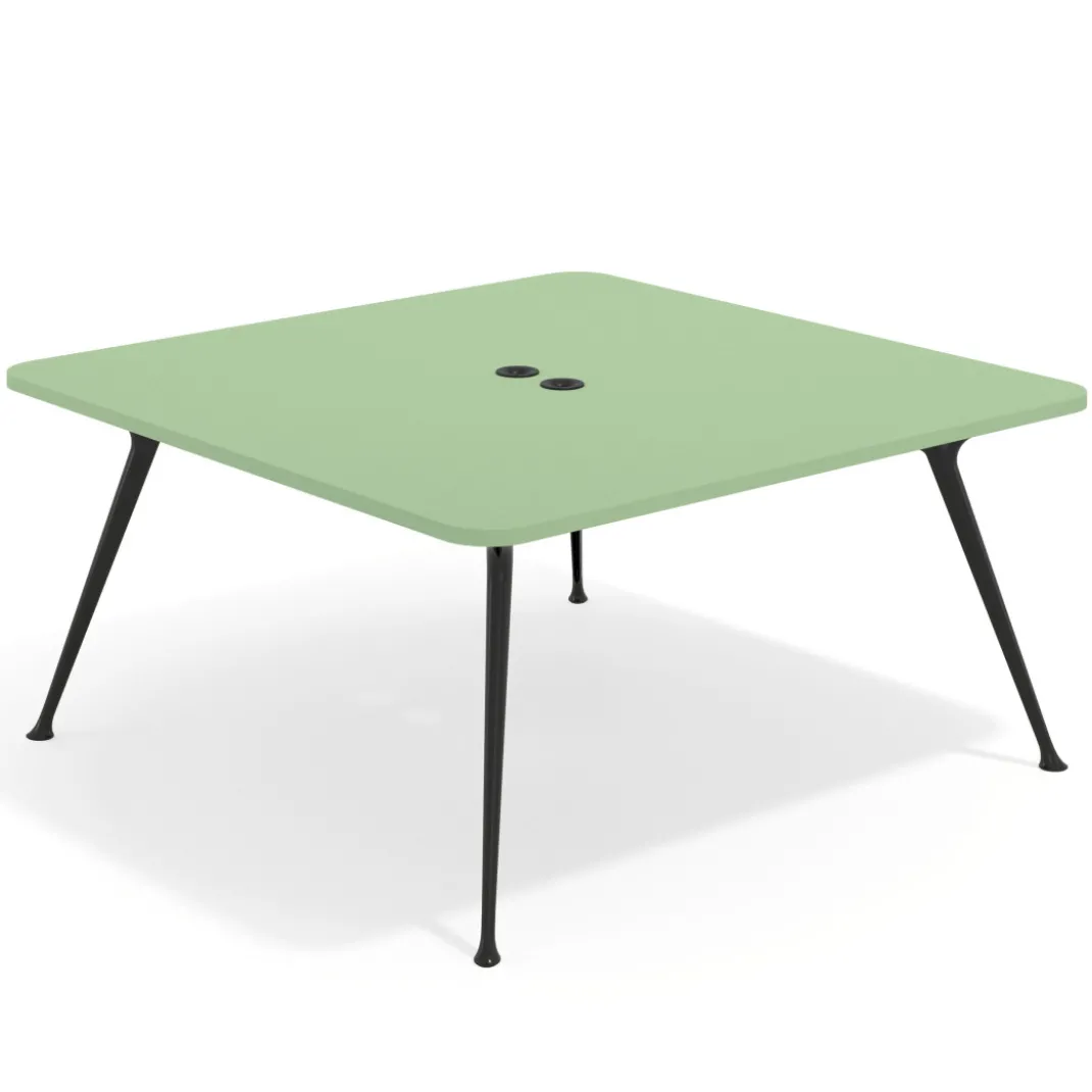 Mesa de reuniones Tekno, fondo 160, patas aluminio inyectado, estructura negra