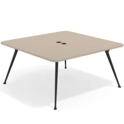 Mesa de reuniones Tekno, fondo 160, patas aluminio inyectado, estructura negra