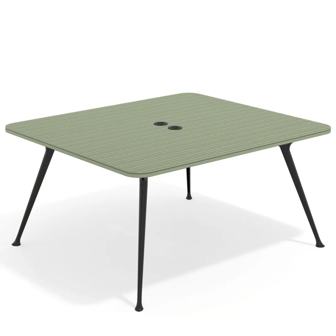 Mesa de reuniones Tekno fondo 140, patas aluminio inyectado, estructura negra