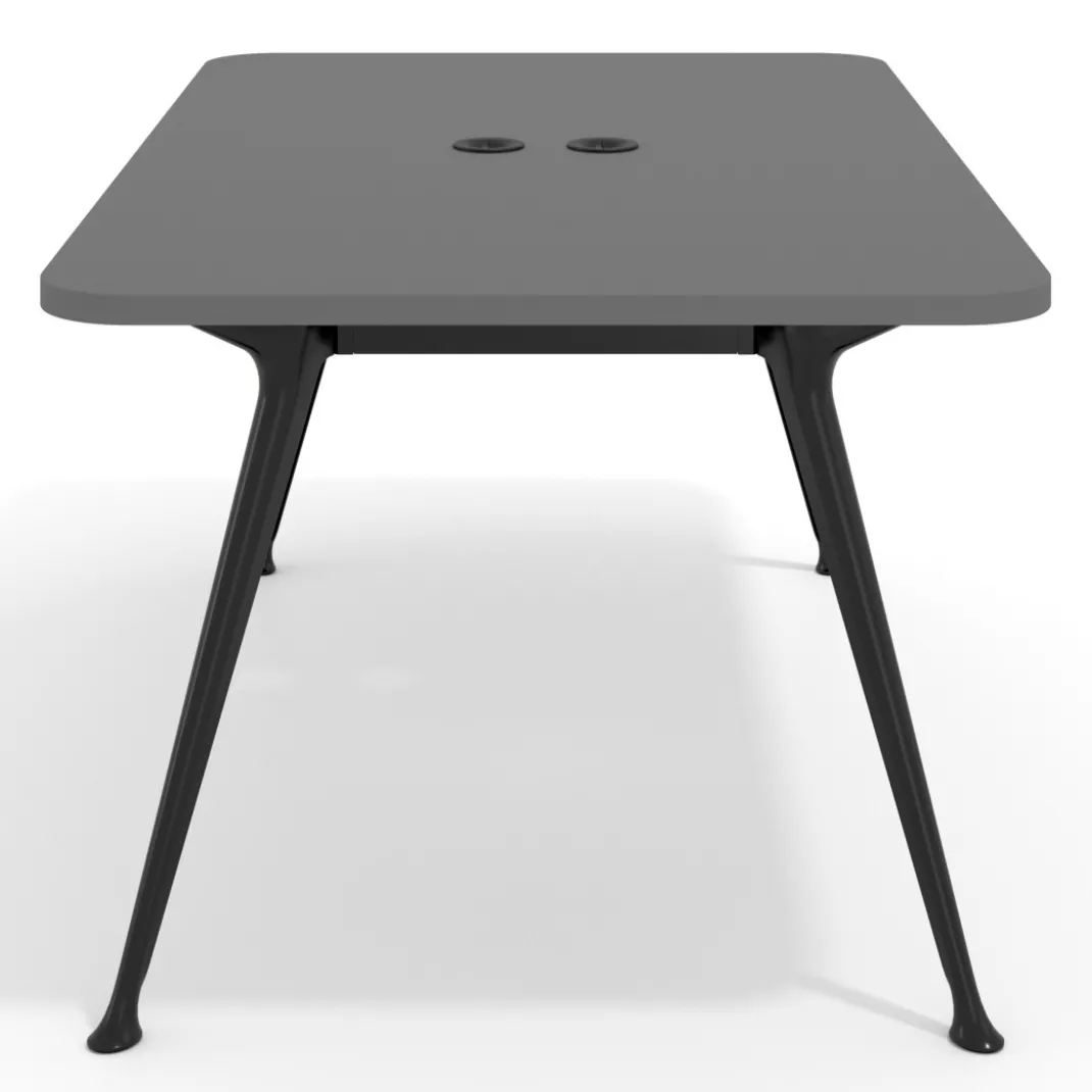 Mesa de reuniones Tekno fondo 120, patas aluminio inyectado, estructura negra