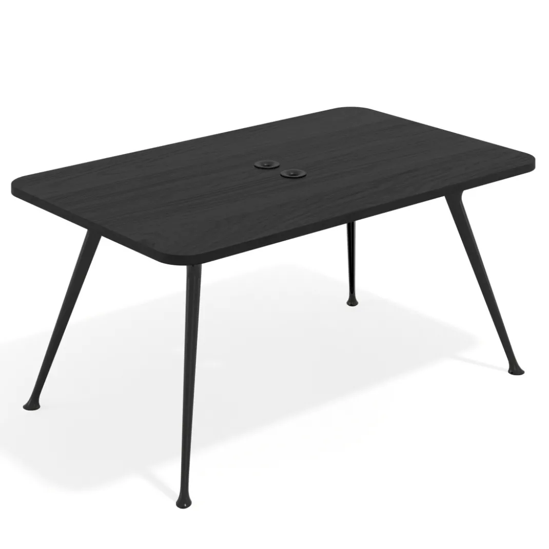 Mesa de reuniones Tekno fondo 120, patas aluminio inyectado, estructura negra