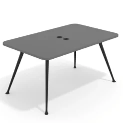 Mesa de reuniones Tekno fondo 120, patas aluminio inyectado, estructura negra