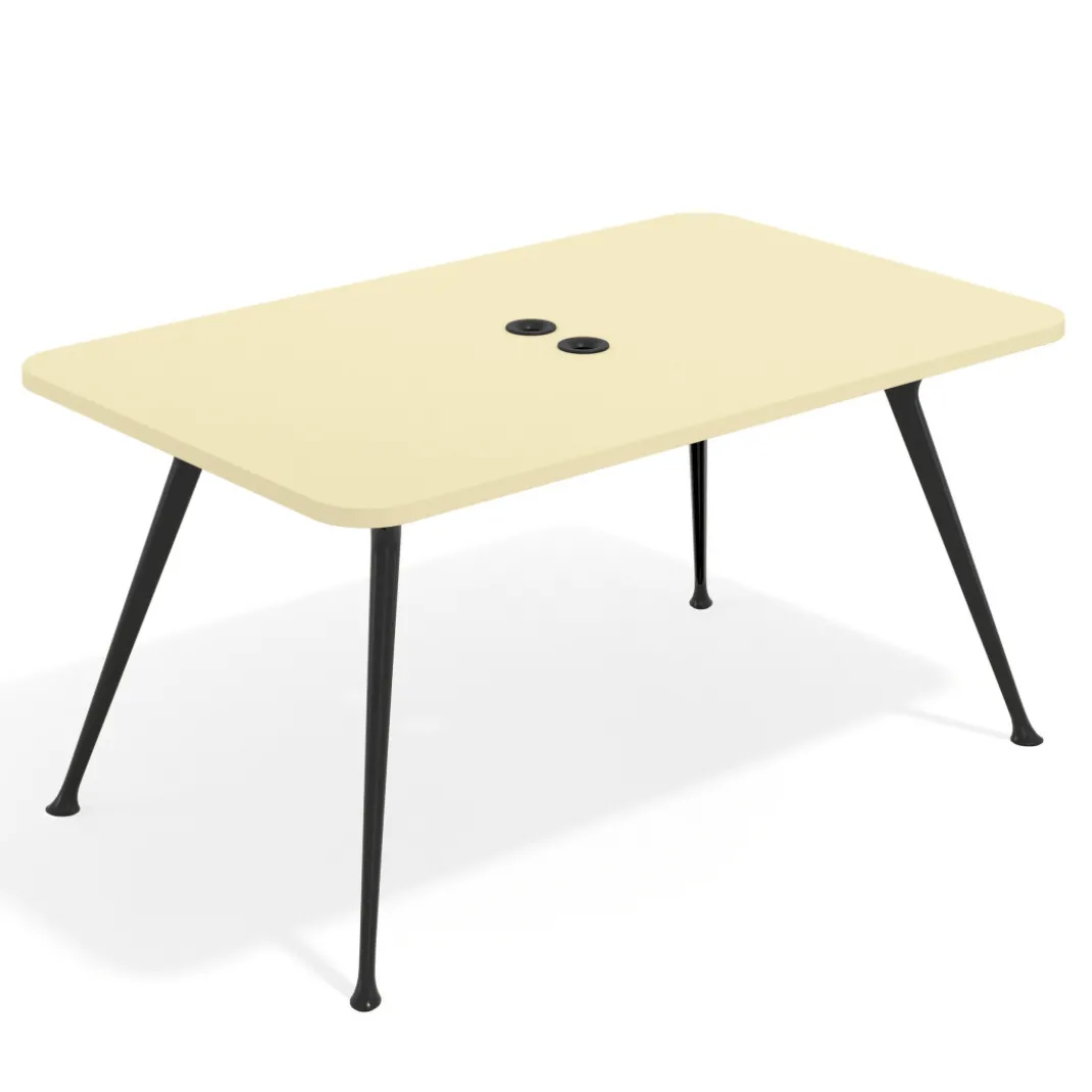 Mesa de reuniones Tekno fondo 120, patas aluminio inyectado, estructura negra