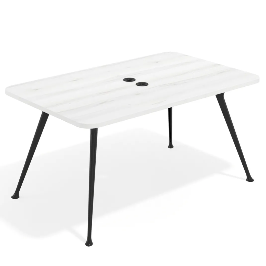 Mesa de reuniones Tekno fondo 120, patas aluminio inyectado, estructura negra