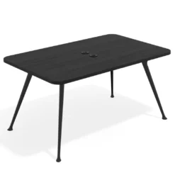 Mesa de reuniones Tekno fondo 120, patas aluminio inyectado, estructura negra