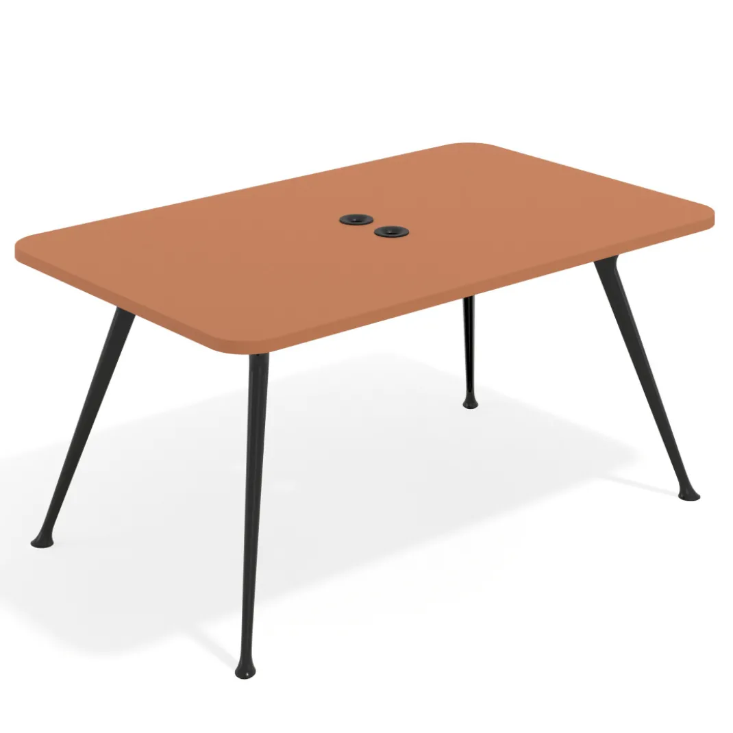 Mesa de reuniones Tekno fondo 120, patas aluminio inyectado, estructura negra