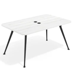 Mesa de reuniones Tekno fondo 120, patas aluminio inyectado, estructura negra