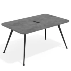 Mesa de reuniones Tekno fondo 120, patas aluminio inyectado, estructura negra