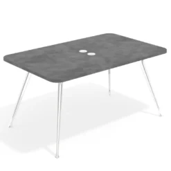 Mesa de reuniones Tekno fondo 120, patas aluminio inyectado, estructura cromada