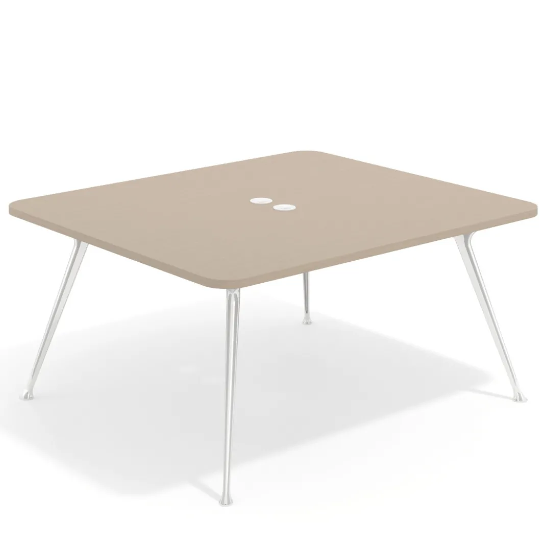 Mesa de reuniones Tekno fondo 140, patas aluminio inyectado, estructura cromada
