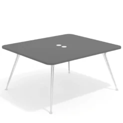 Mesa de reuniones Tekno fondo 140, patas aluminio inyectado, estructura cromada