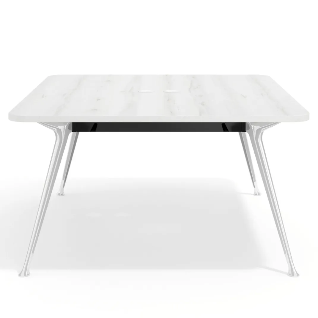 Mesa de reuniones Tekno fondo 140, patas aluminio inyectado, estructura cromada