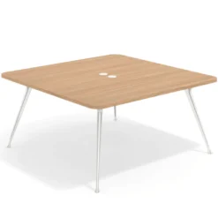 Mesa de reuniones Tekno, fondo 160, patas aluminio inyectado, estructura cromada