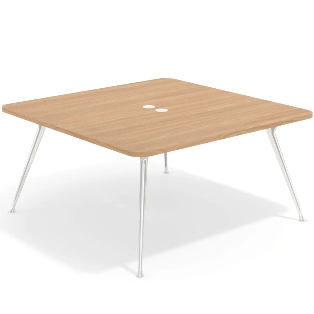 Mesa de reuniones Tekno, fondo 160, patas aluminio inyectado, estructura cromada
