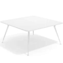 Mesa de reuniones Tekno, fondo 160, patas aluminio inyectado, estructura cromada