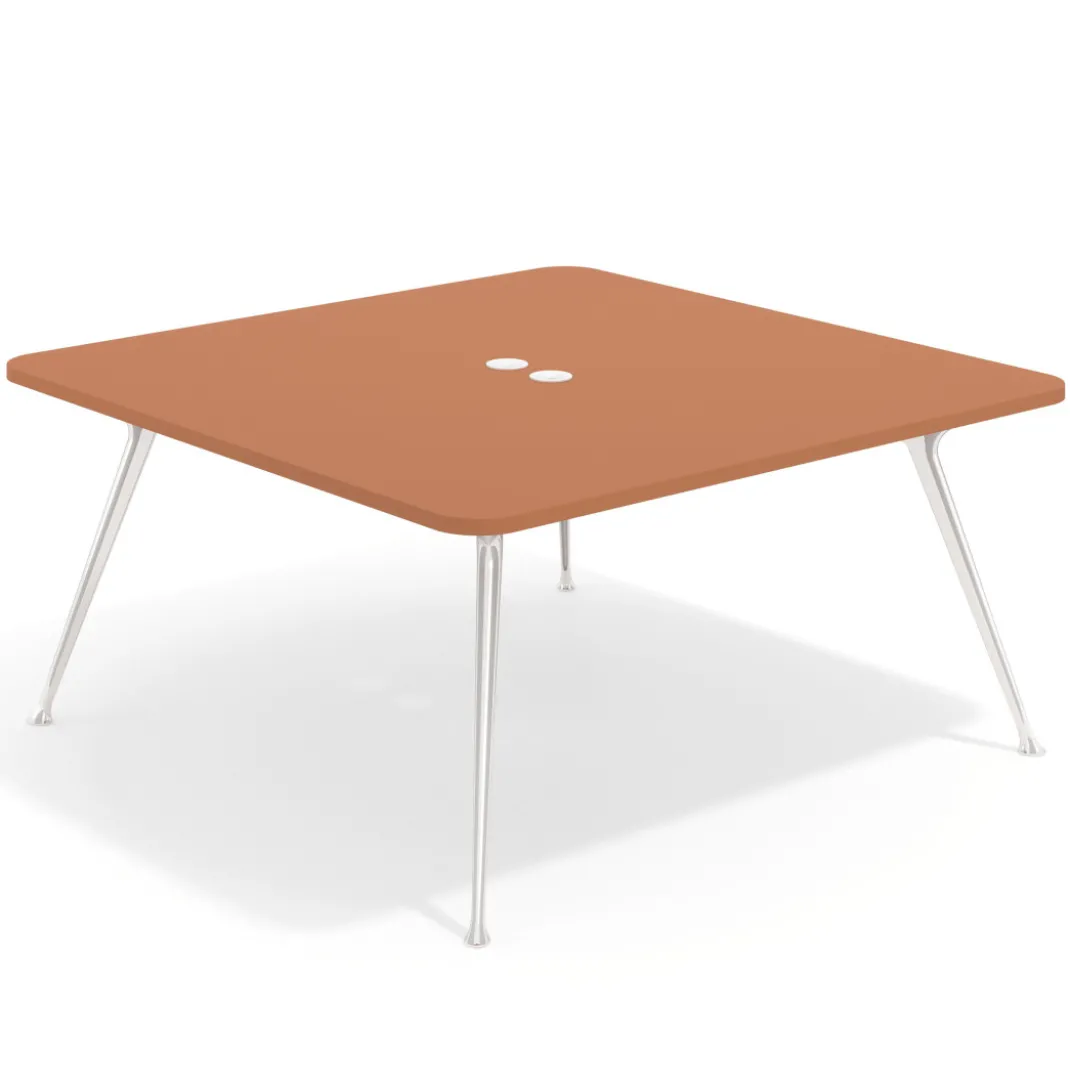 Mesa de reuniones Tekno, fondo 160, patas aluminio inyectado, estructura cromada