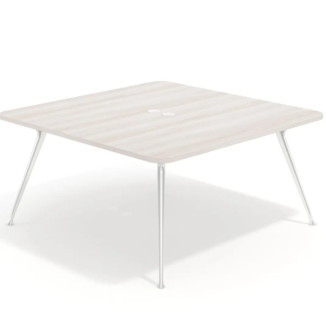Mesa de reuniones Tekno, fondo 160, patas aluminio inyectado, estructura cromada