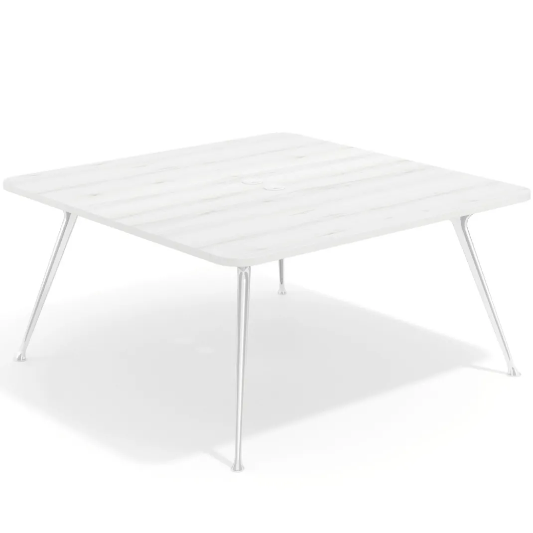 Mesa de reuniones Tekno, fondo 160, patas aluminio inyectado, estructura cromada