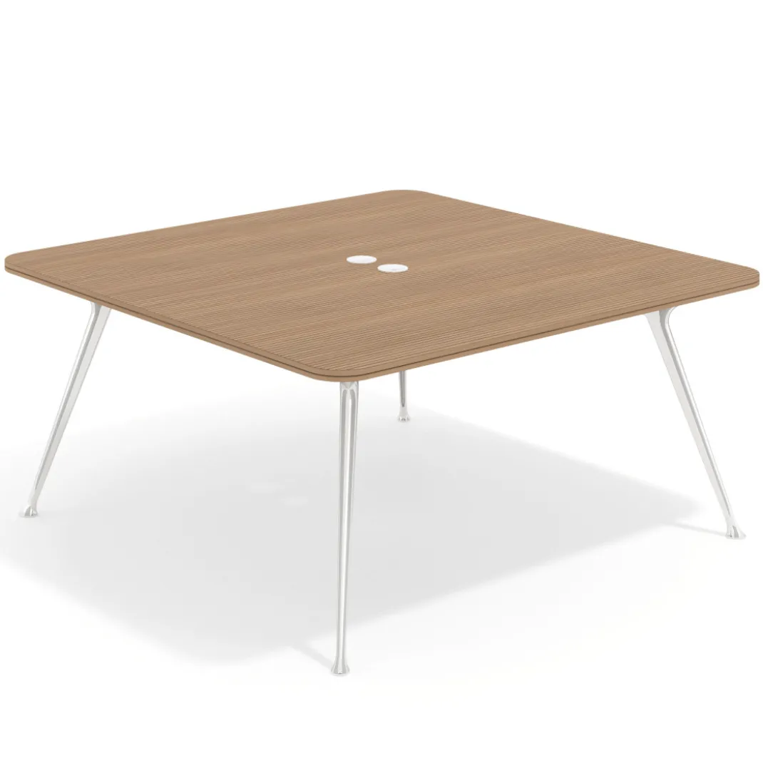 Mesa de reuniones Tekno, fondo 160, patas aluminio inyectado, estructura cromada