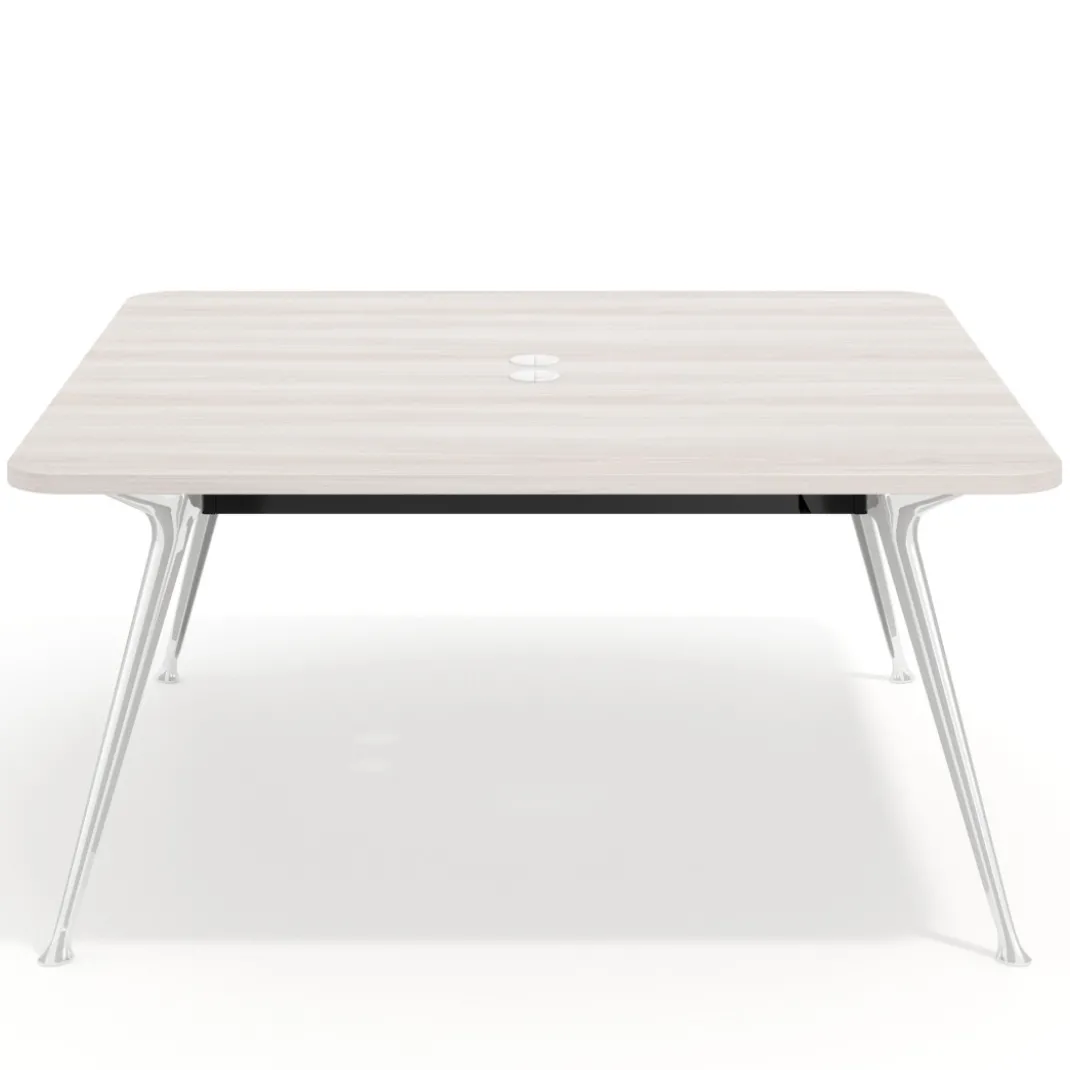 Mesa de reuniones Tekno, fondo 160, patas aluminio inyectado, estructura cromada