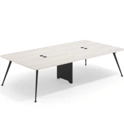 Mesa de reuniones Tekno gran formato, fondo 160, patas aluminio inyectado, estructura negra