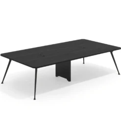 Mesa de reuniones Tekno gran formato, fondo 160, patas aluminio inyectado, estructura negra